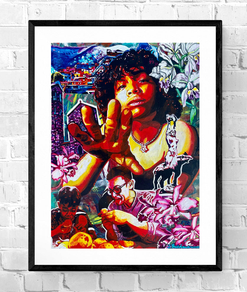 "Displaced "- 11x17 Venezuelan Art Print for Latino Indigenous Cultural Spaces