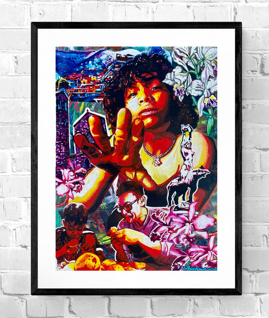 "Displaced "- 11x17 Venezuelan Art Print for Latino Indigenous Cultural Spaces
